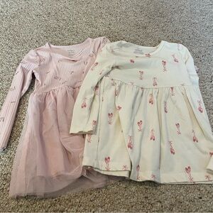 Set of Two Girls' Dresses with Ballet Print